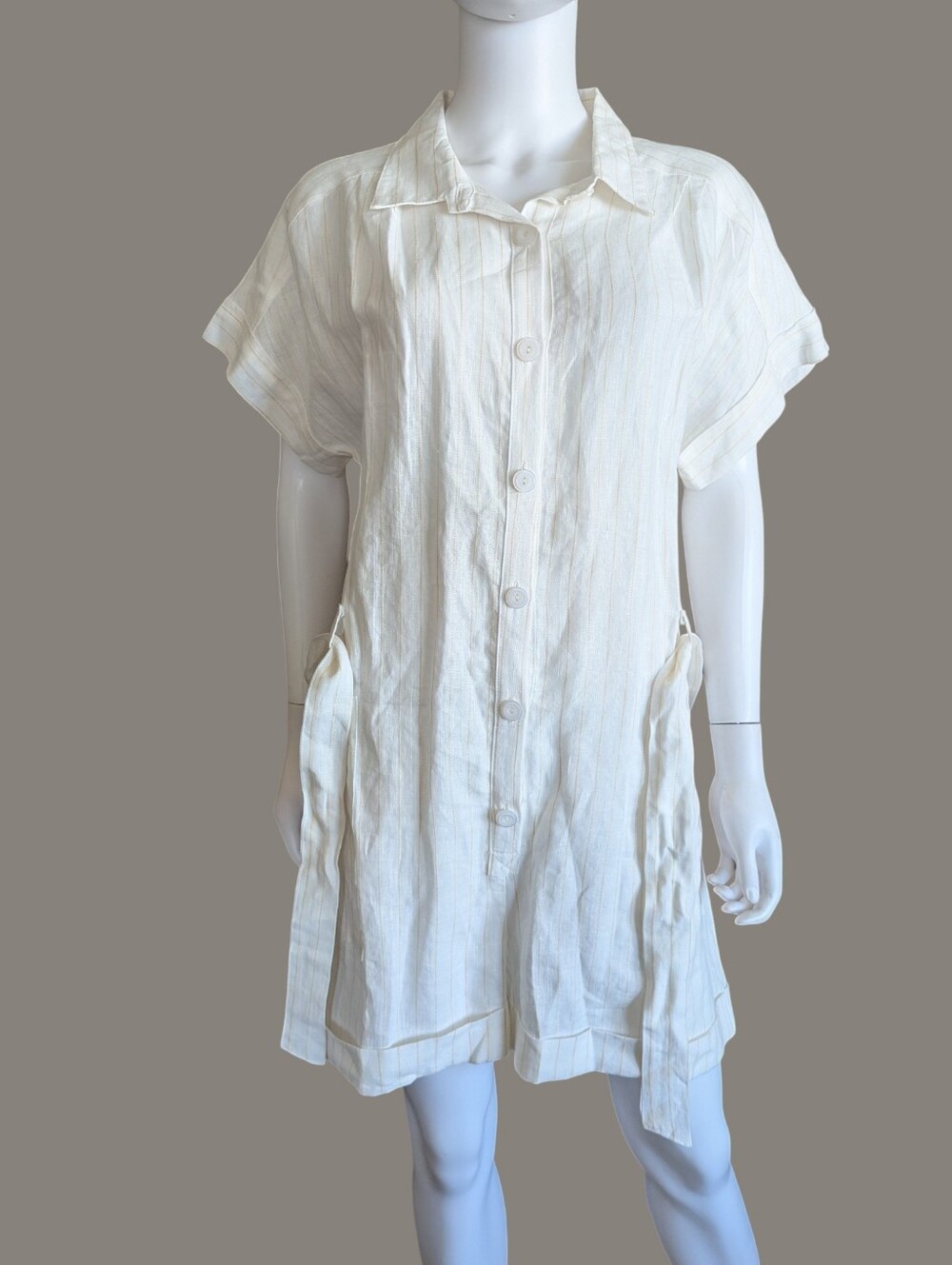 Everyday Ritual Gemma Romper in Casablanca Linen Jumpsuit - Picture 10 of 13